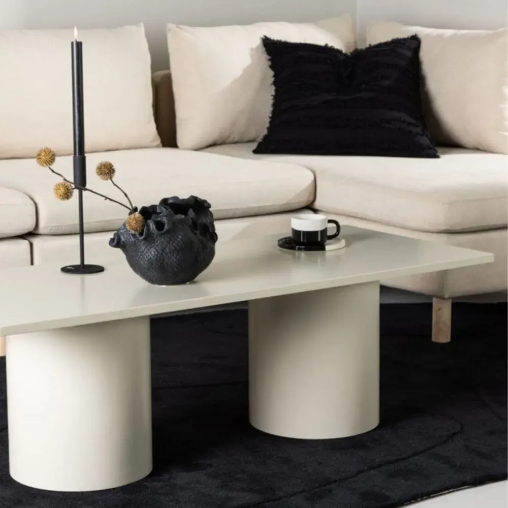 Illustration numéro 2 du produit Table basse en bois 120x50cm - Beige