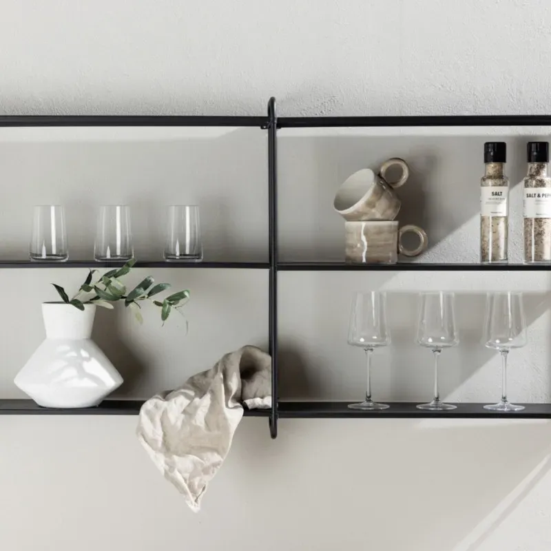 Illustration numéro 2 du produit Étagère murale en métal L122cm - Noir