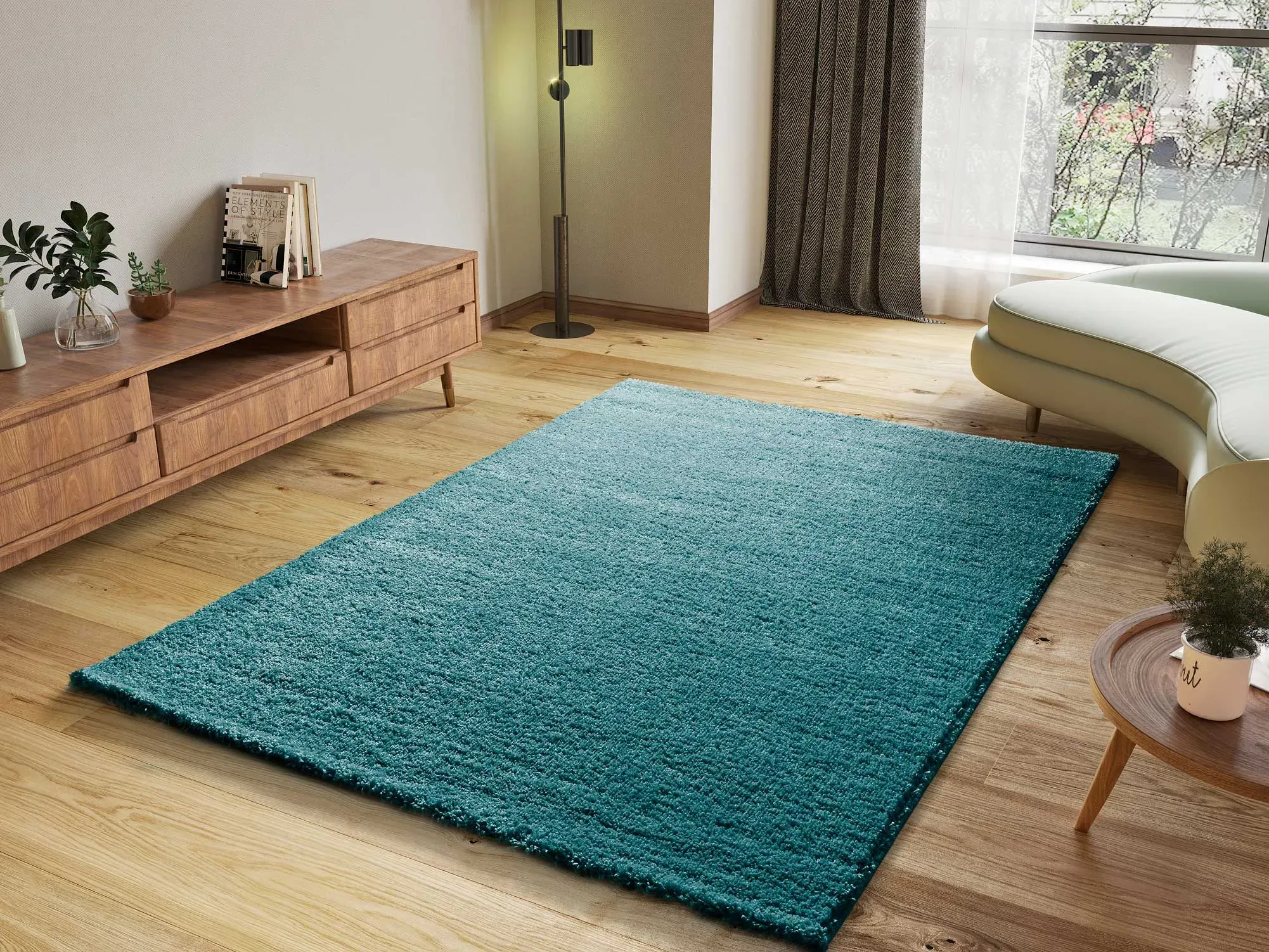 Illustration numéro 2 du produit Tapis shaggy bleu  190x290 cm