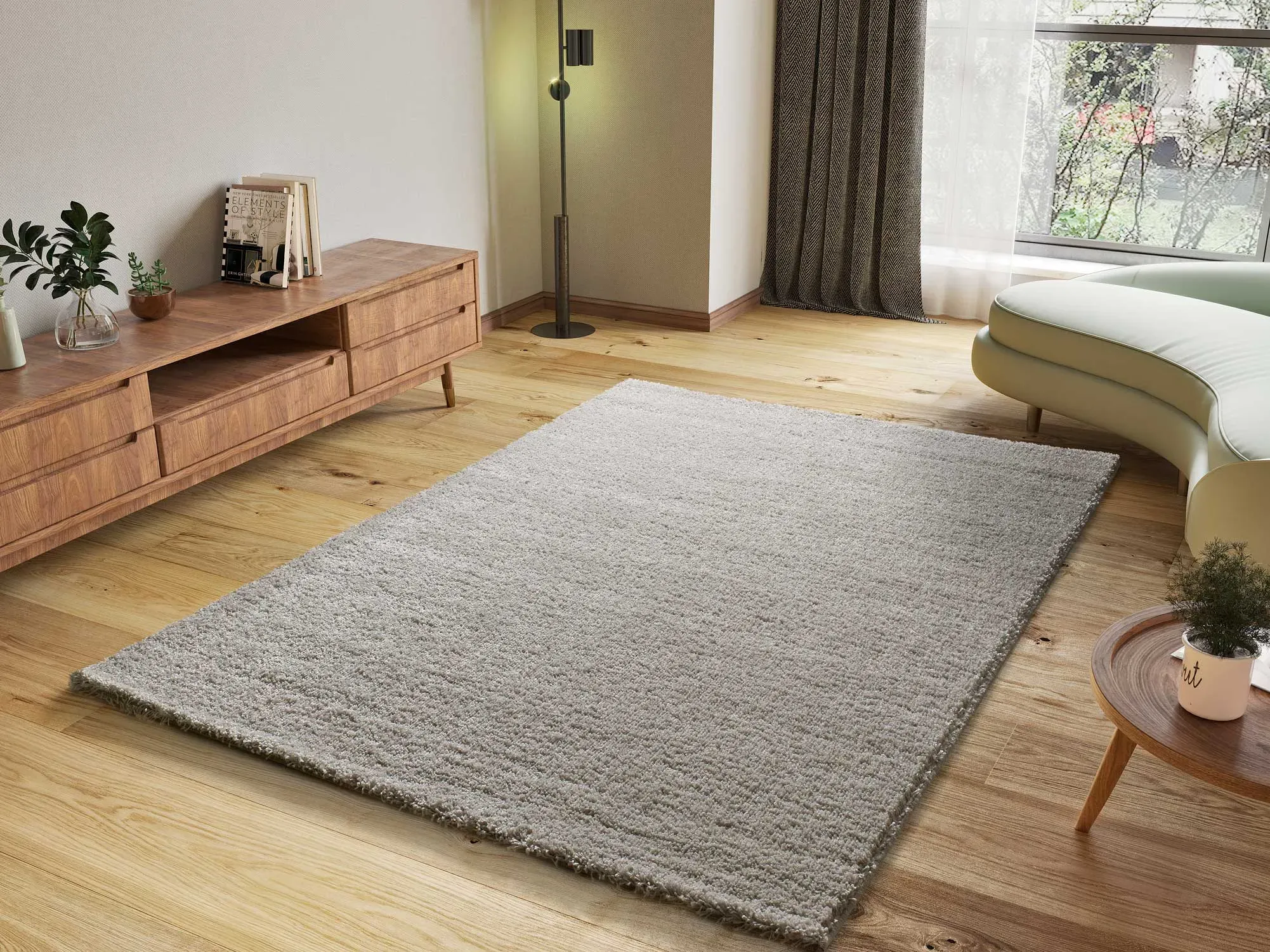 Illustration numéro 2 du produit Tapis shaggy gris  160x230 cm