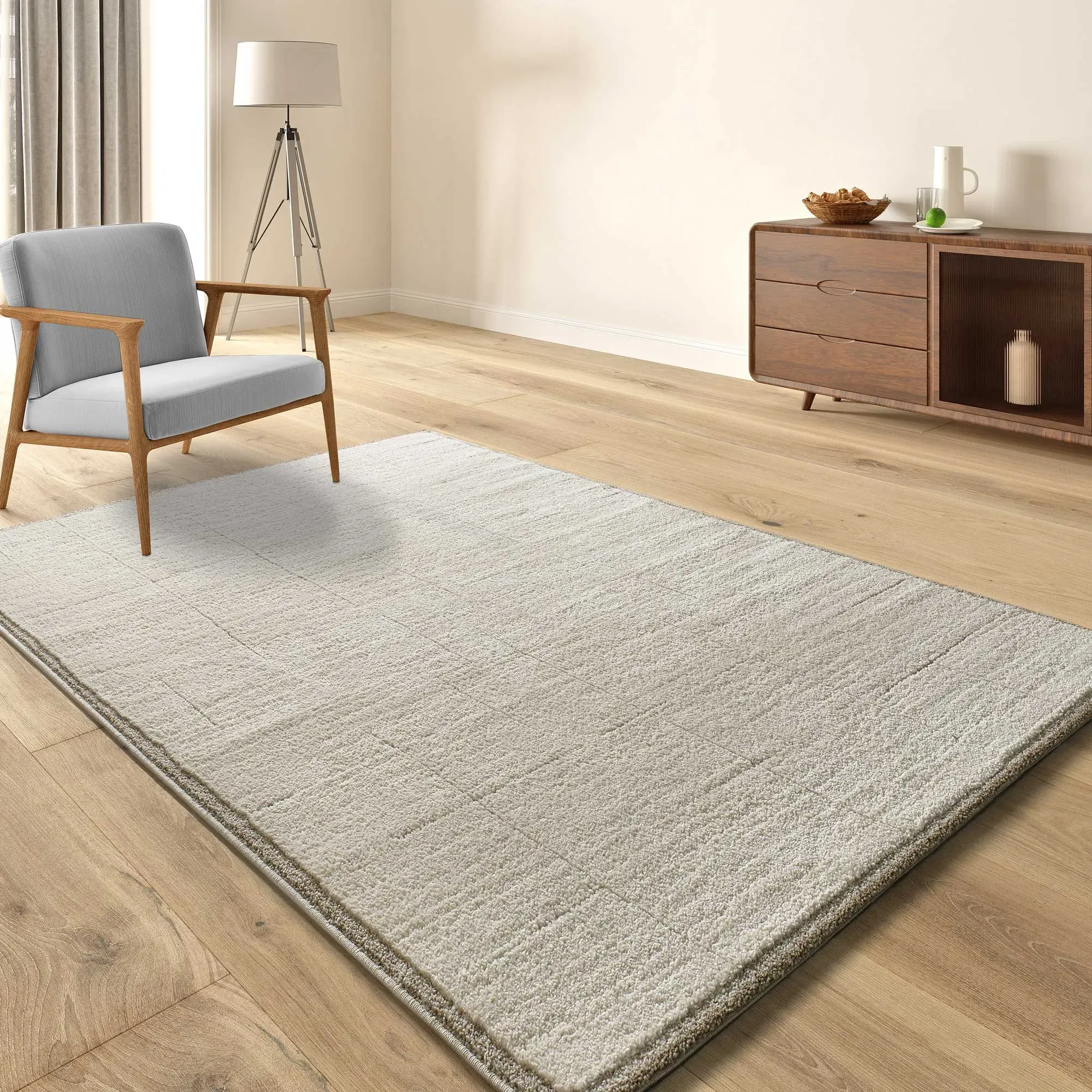 Illustration numéro 2 du produit Tapis à relief scandinave crème/rouille 80x150 cm