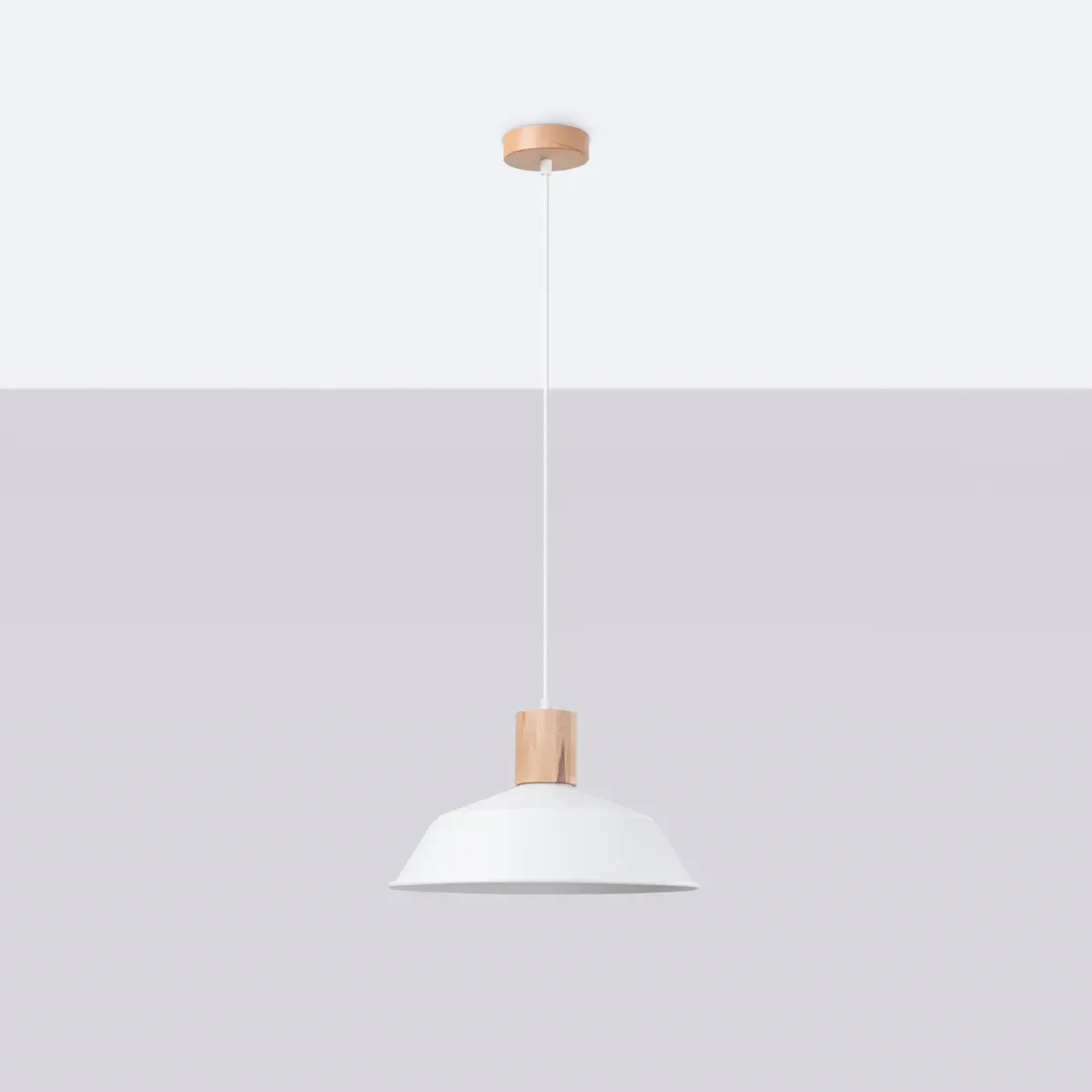 Illustration numéro 2 du produit Lampe suspendue acier blanc H 120 cm