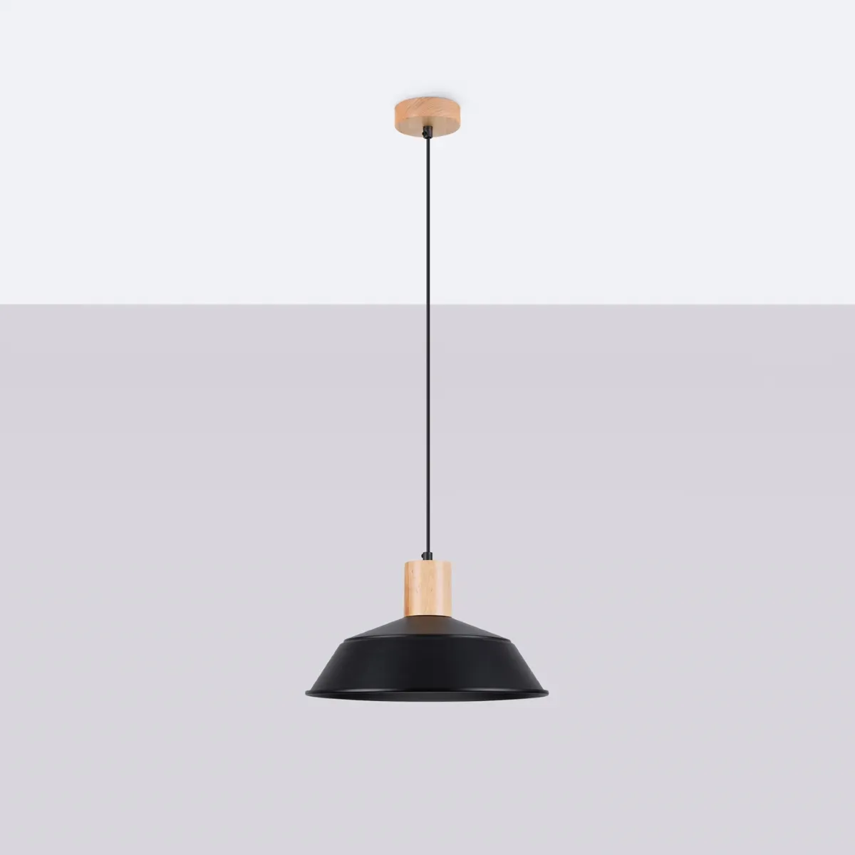 Illustration numéro 2 du produit Lampe suspendue acier noir H 120 cm