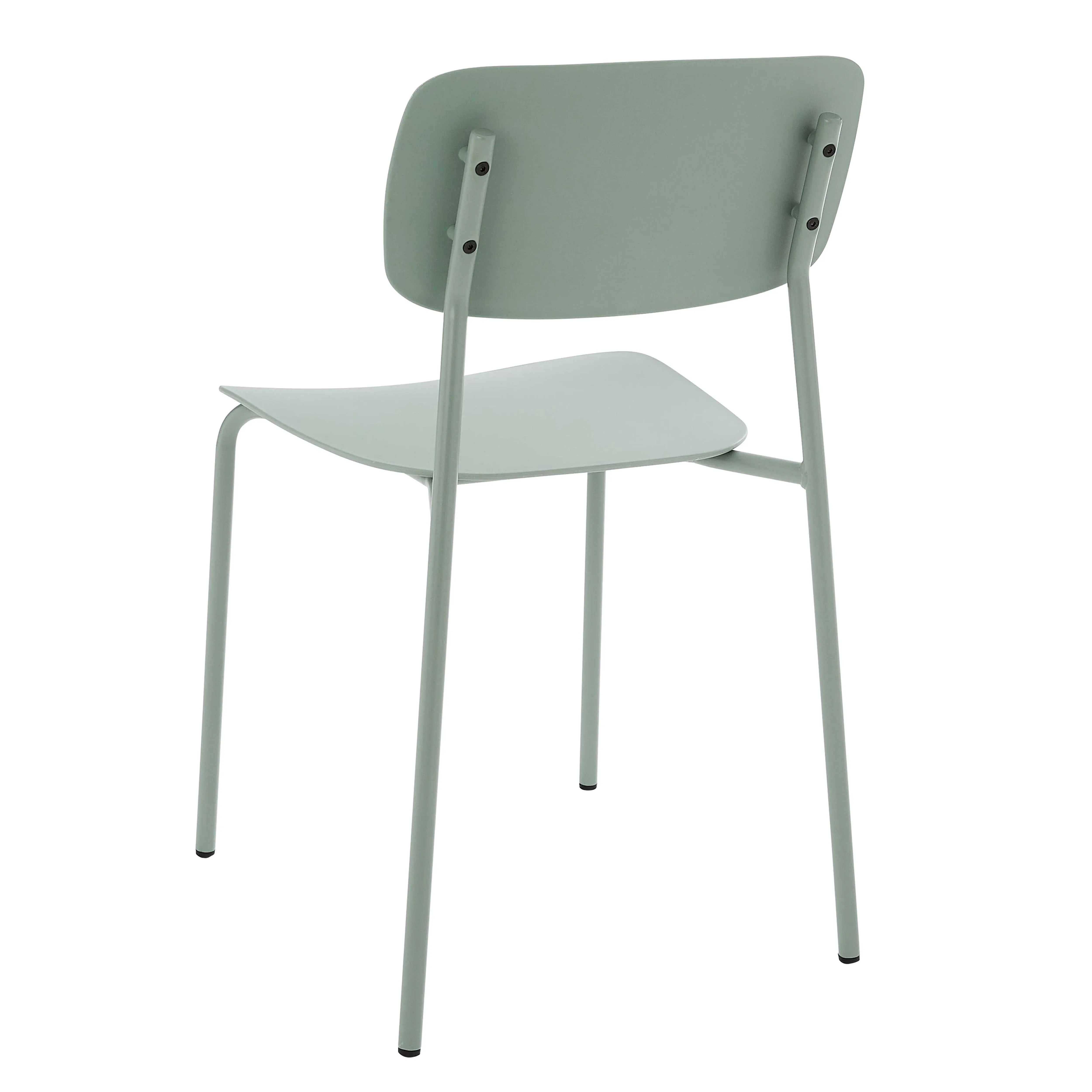 Illustration numéro 2 du produit Lot de 2 chaises en acier et plastique vert gris