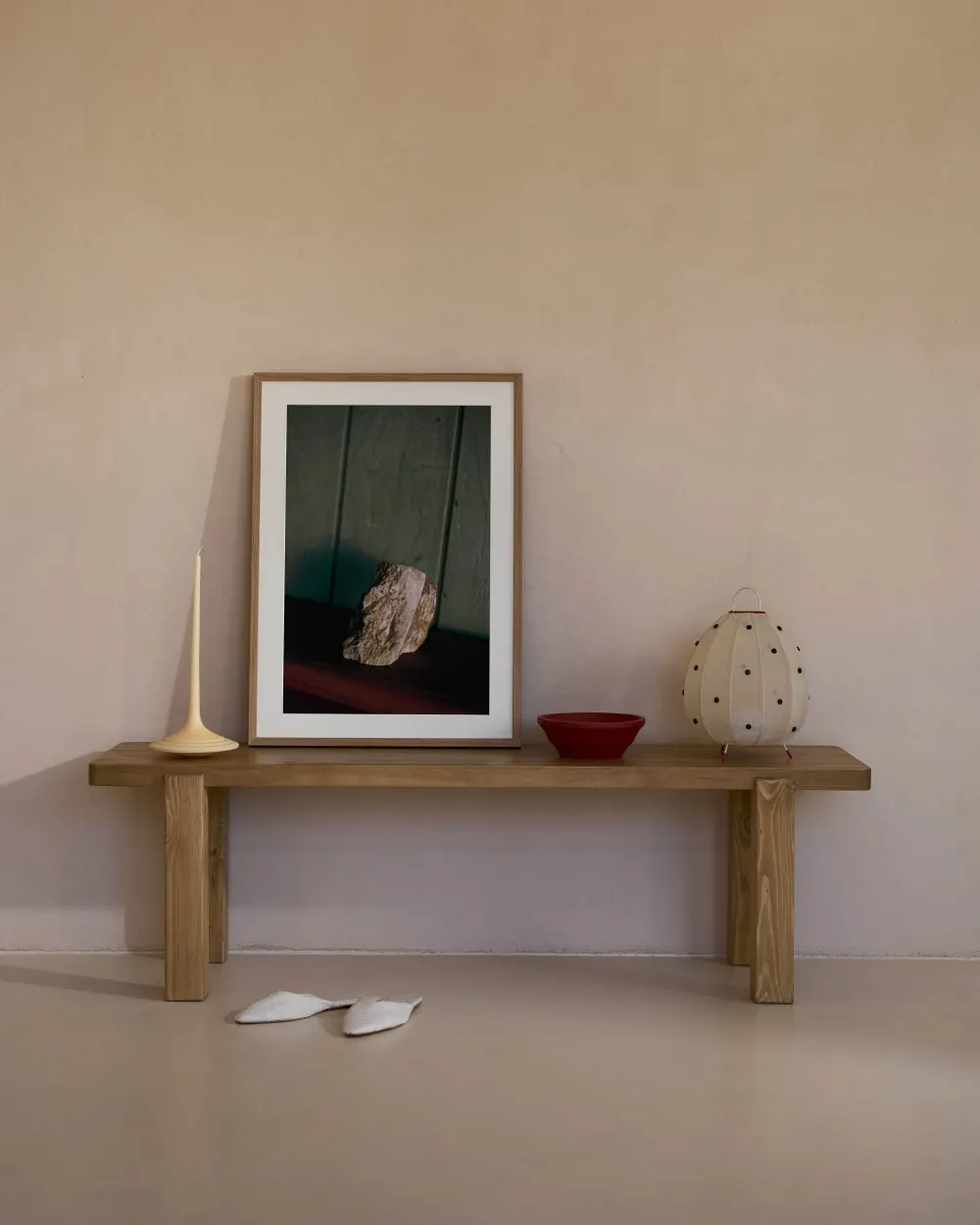 Illustration numéro 2 du produit Banc en bois naturel 80 cm