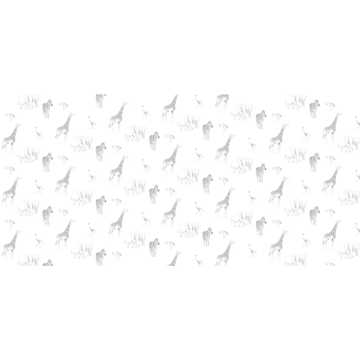 Illustration numéro 2 du produit Papier peint enfant motif tanzanie noir et blanc 150x250cm