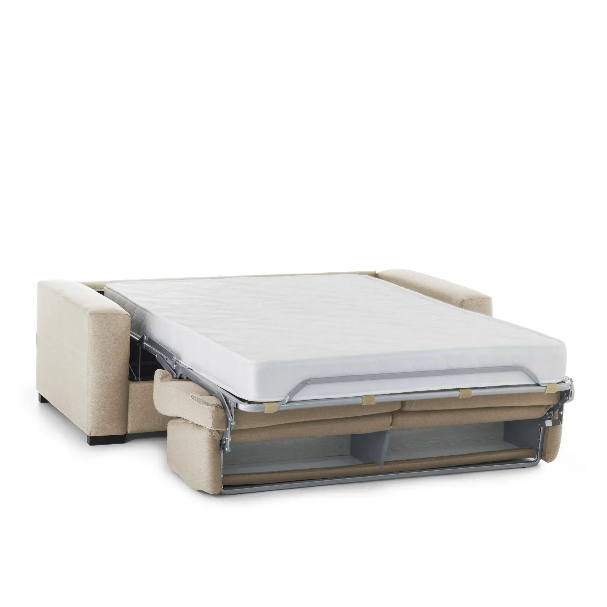 Illustration numéro 2 du produit Canapé lit 3 places en tissu beige 200x95h90 cm