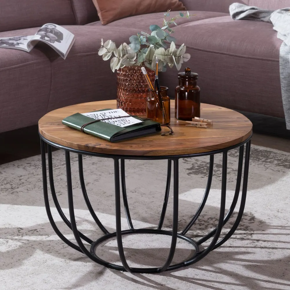 Illustration numéro 2 du produit Table basse structure osier en sheesham, marron