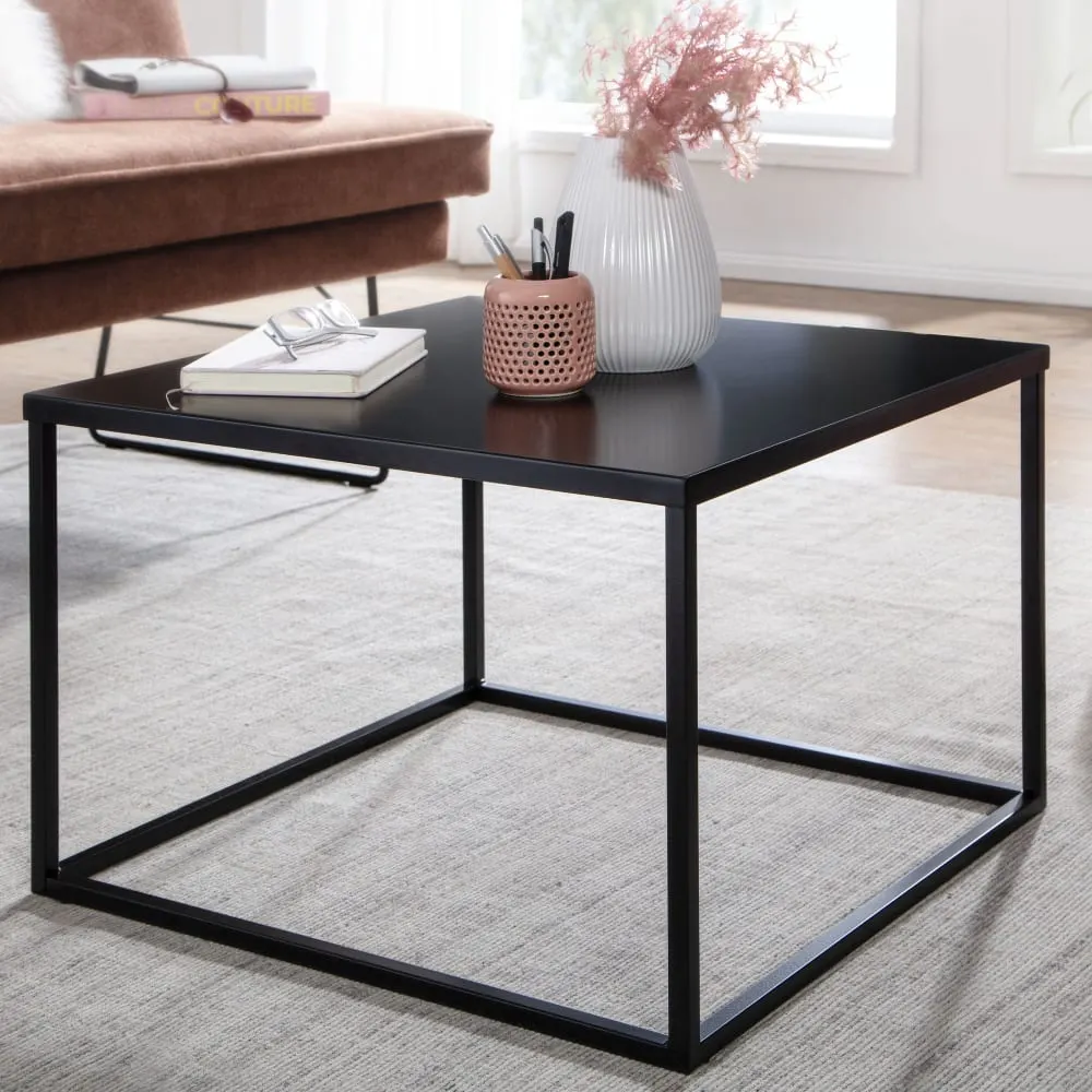 Illustration numéro 2 du produit Table basse carrée en métal, noir