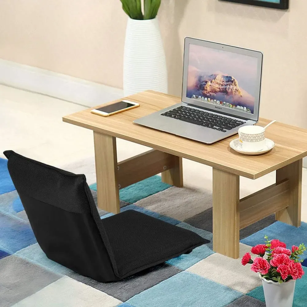 Illustration numéro 2 du produit Chaise de sol pliante avec 6 positions réglables noir 98×44×7cm