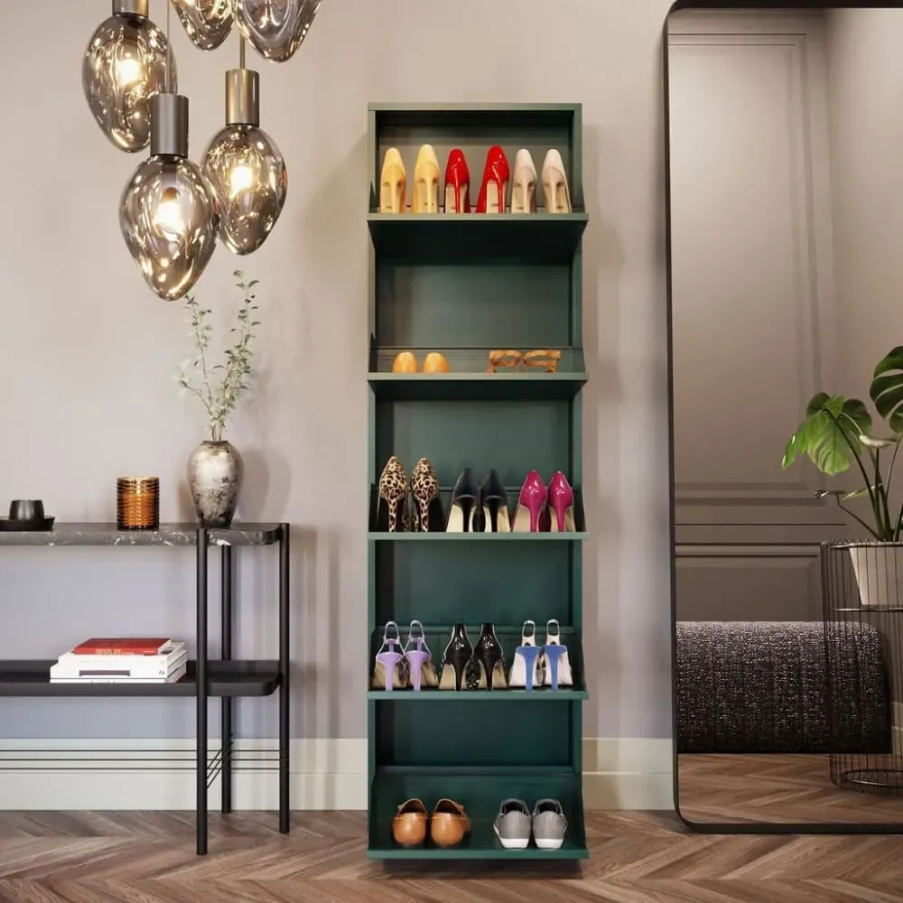 Illustration numéro 2 du produit Casier à chaussures 5 tiroirs en acier vert