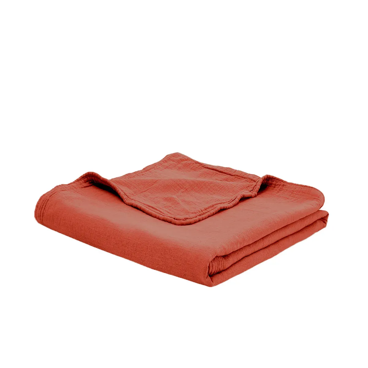 Illustration numéro 2 du produit Couvrelit gaze de coton  terracota 240x260 cm