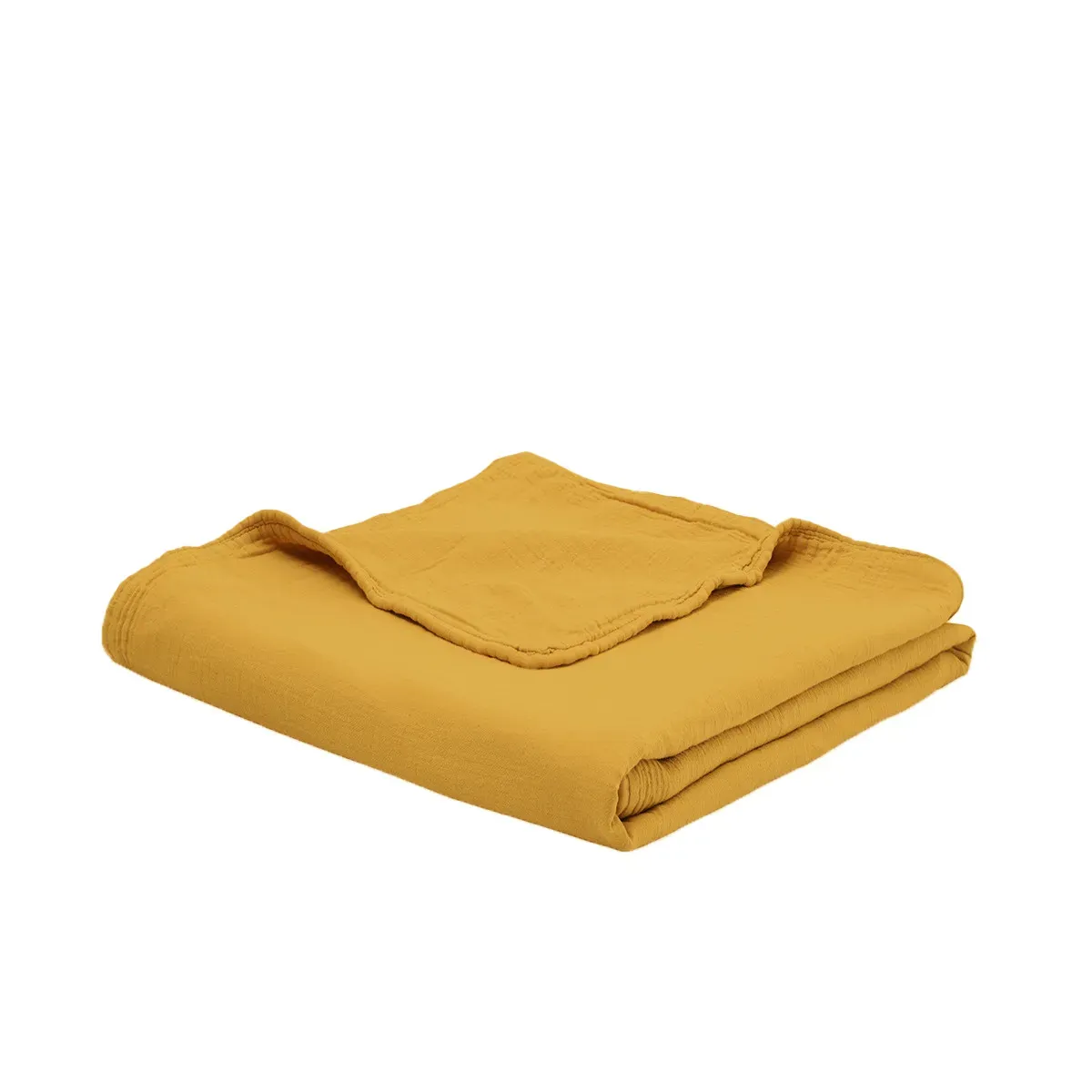 Illustration numéro 2 du produit Couvrelit gaze de coton  miel 240x260 cm