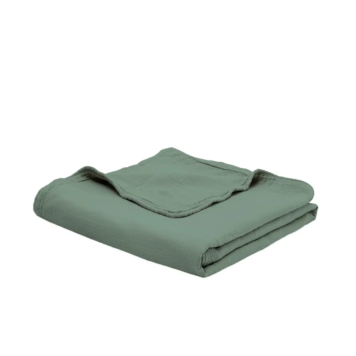 Illustration numéro 2 du produit Plaid gaze de coton  lichen 130x170 cm