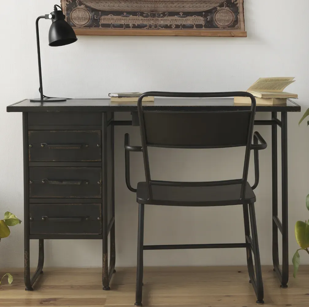 Illustration numéro 2 du produit Bureau 4 tiroirs structure métal