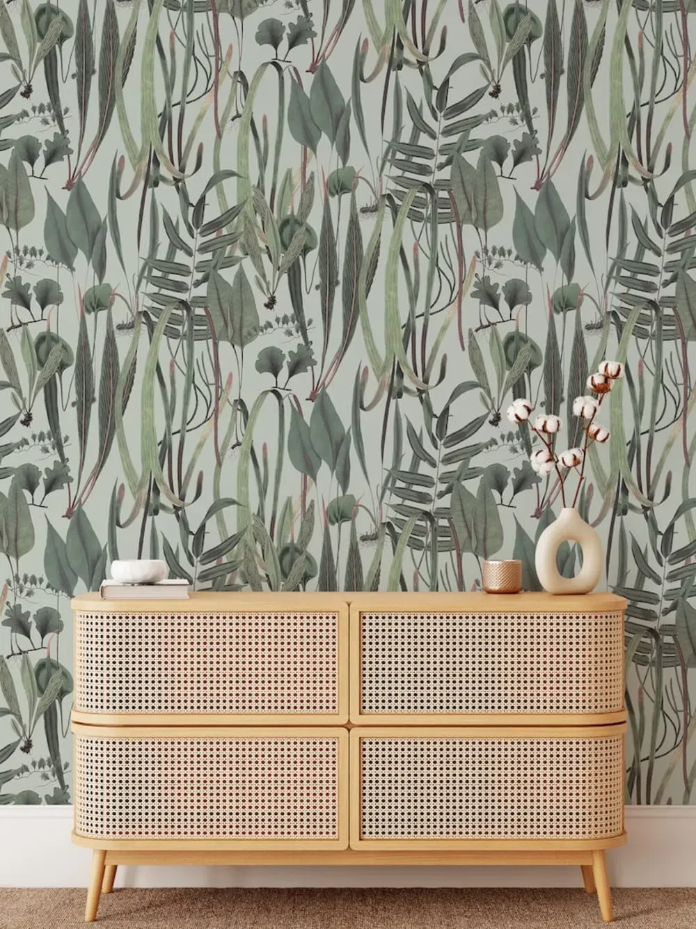 Illustration numéro 2 du produit Papier Peint Botanique,papier écologique fin,200x280cm,8 feuilles