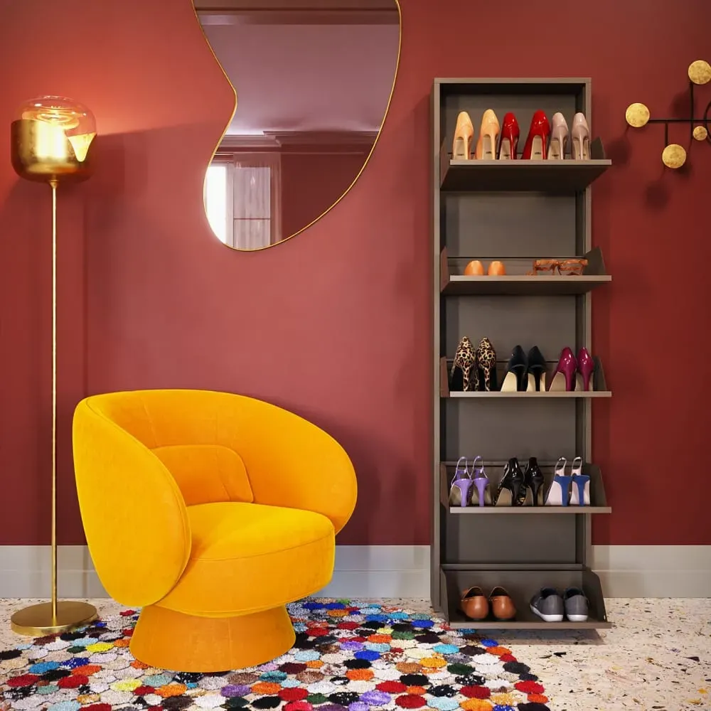 Illustration numéro 2 du produit Casier à chaussures 5 tiroirs en acier taupe