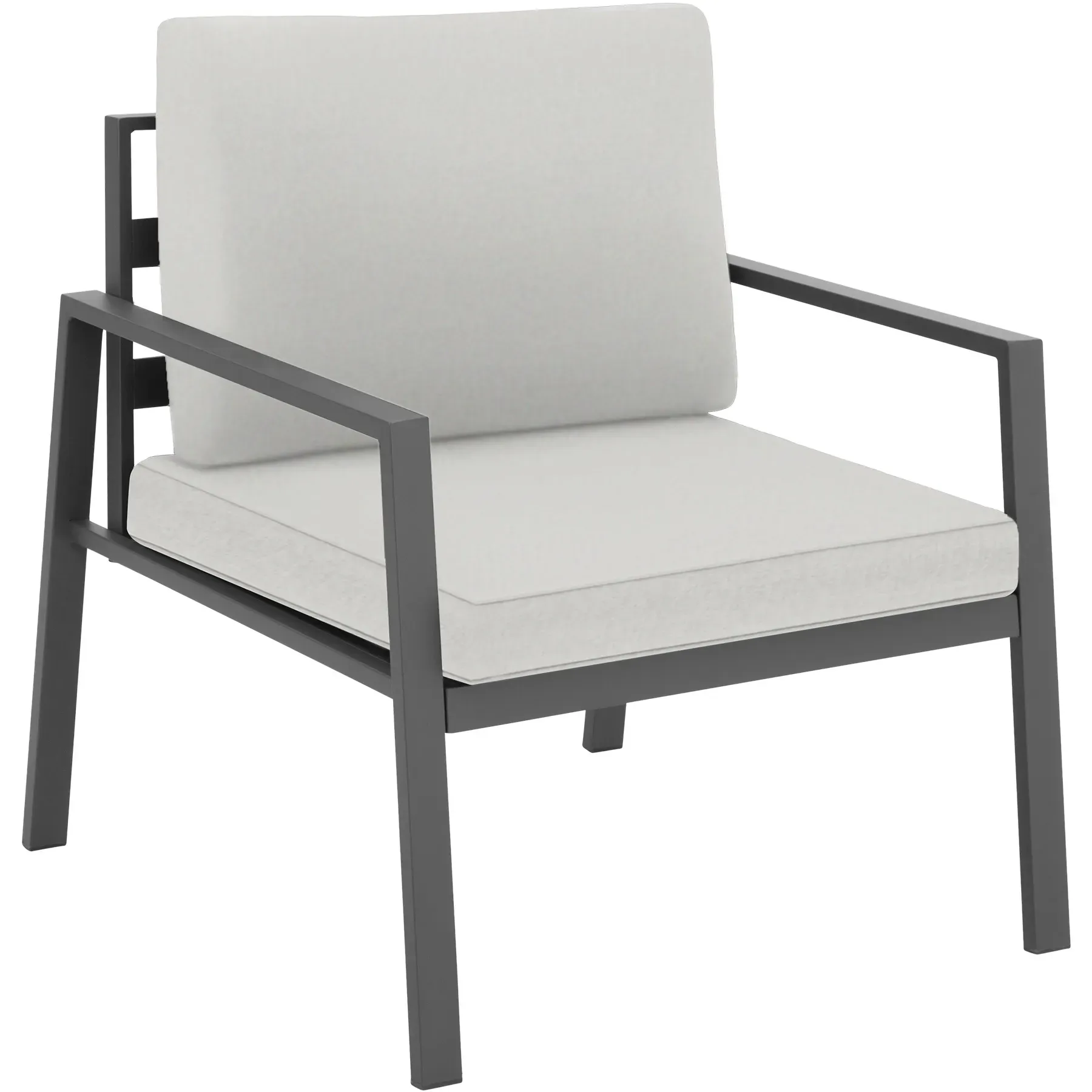 Illustration numéro 2 du produit Salon de jardin Avec cadre en aluminium pour 4 personnes gris clair