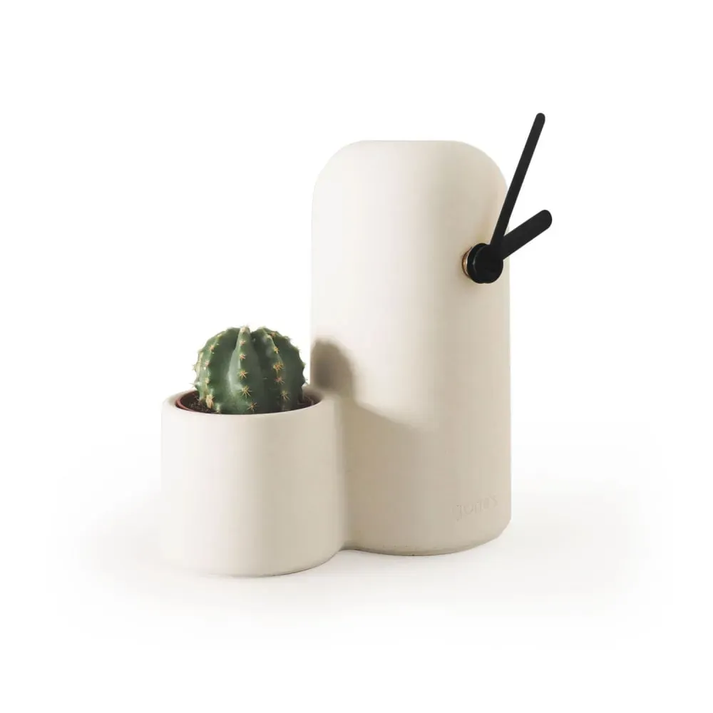 Illustration numéro 2 du produit Horloge béton blanc aiguilles noires