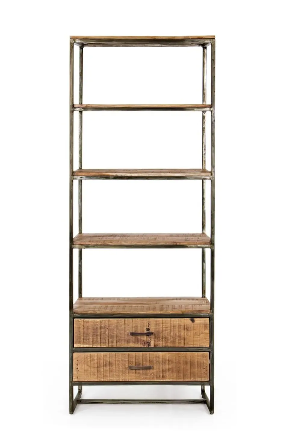 Illustration numéro 2 du produit Bibliothèque en bois d'acacia et acier 73x35x190 cm