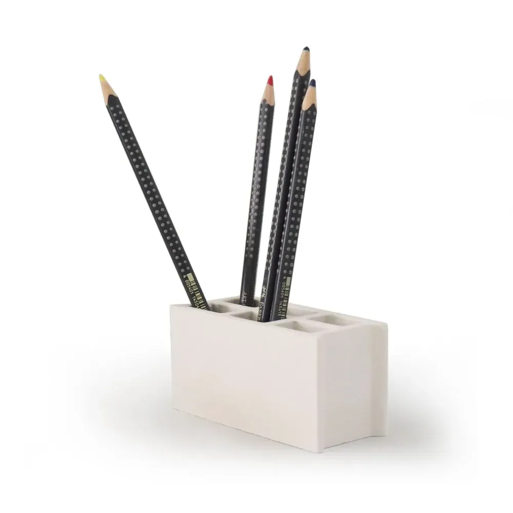 Illustration numéro 2 du produit Pot à crayons béton blanc