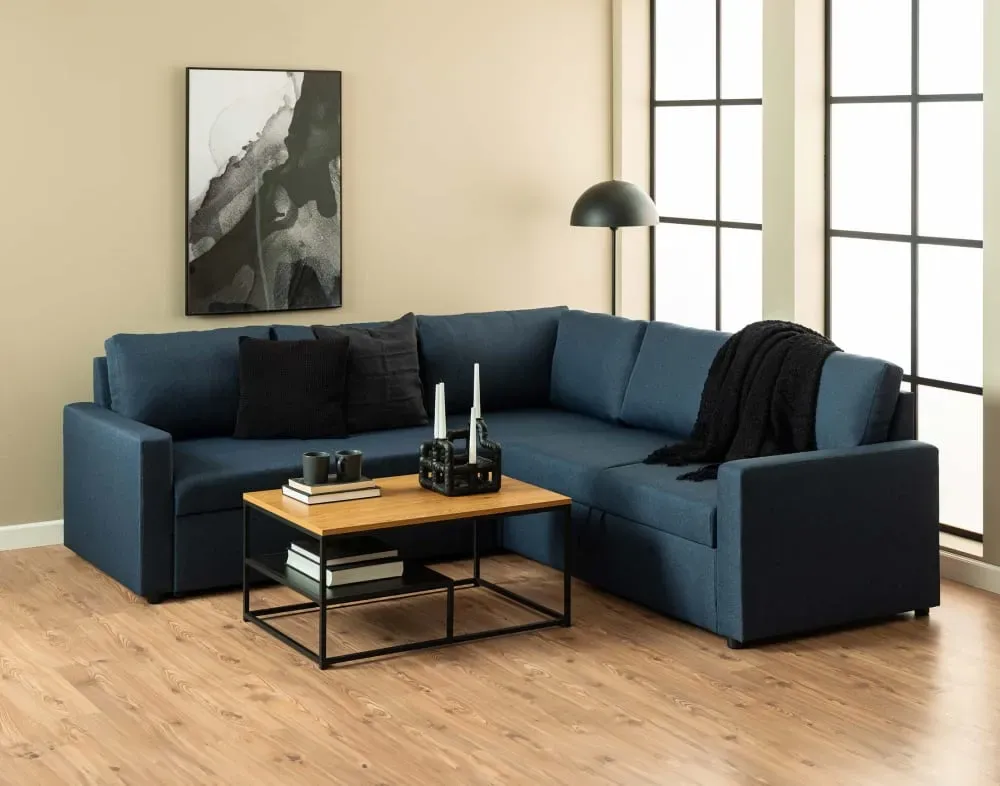 Illustration numéro 2 du produit Table basse style industriel 90 cm bois / noir