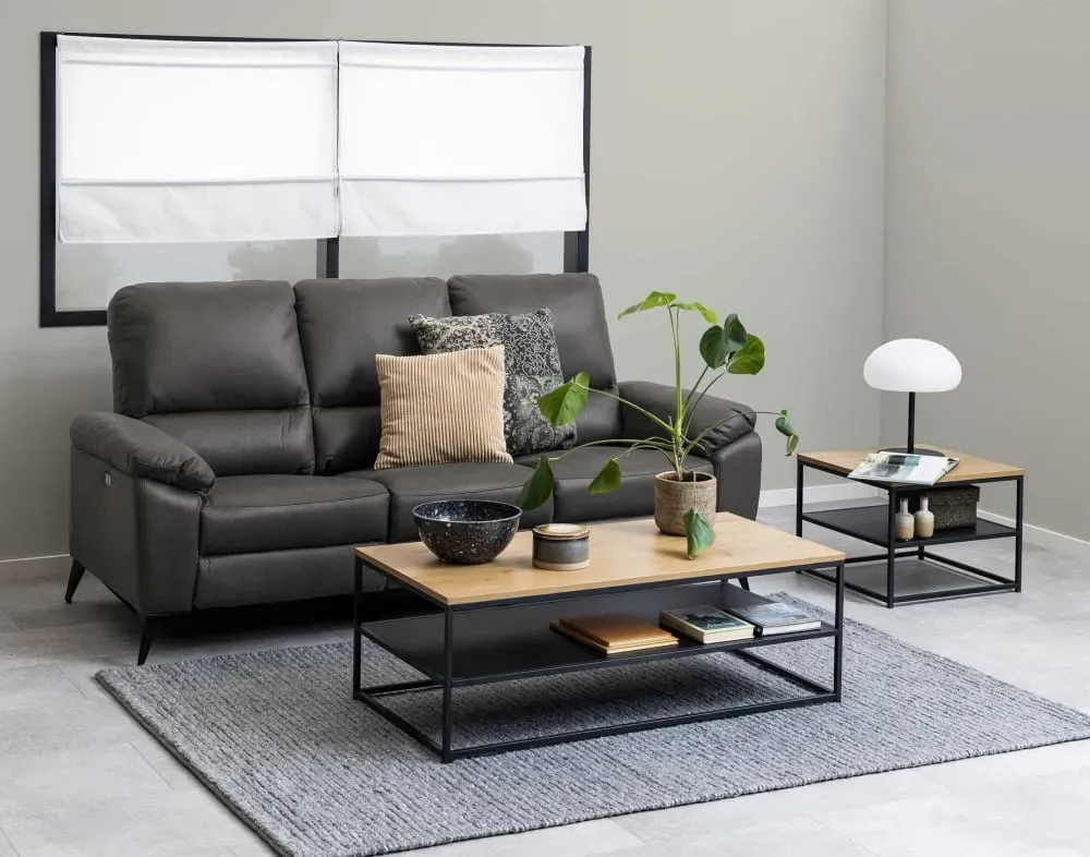 Illustration numéro 2 du produit Table basse style industriel 120 cm bois / noir