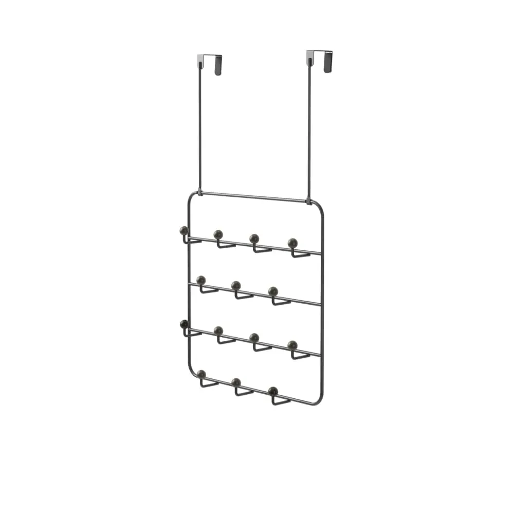 Illustration numéro 2 du produit Organiseur fixation murale ou dessus de porte en métal noir