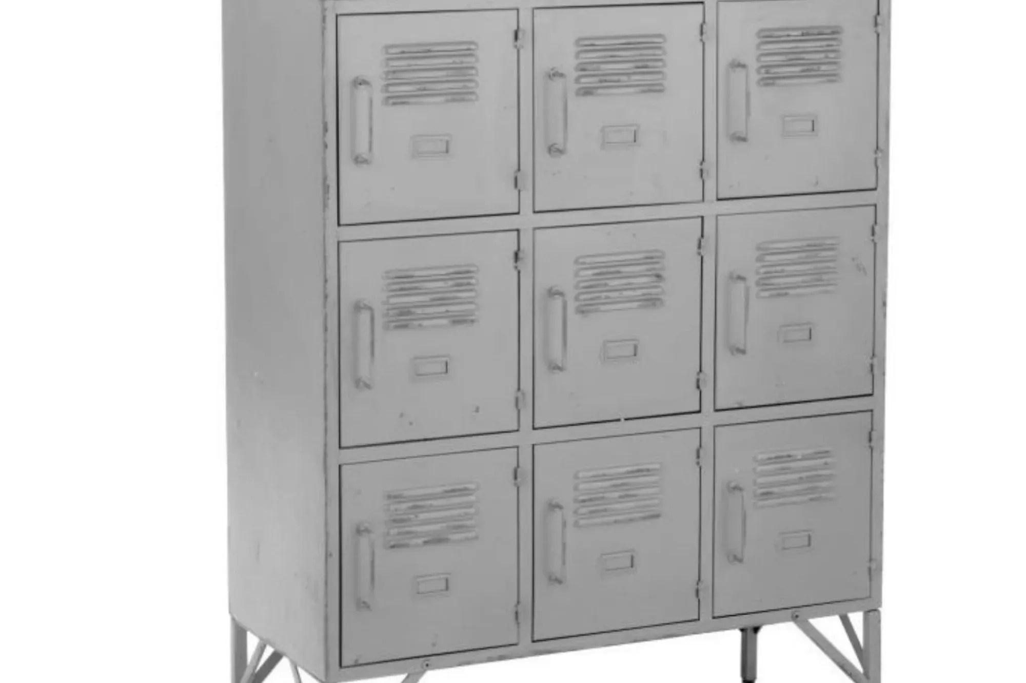 Illustration numéro 2 du produit Buffet armoire industrielle 9 casiers en métal gris