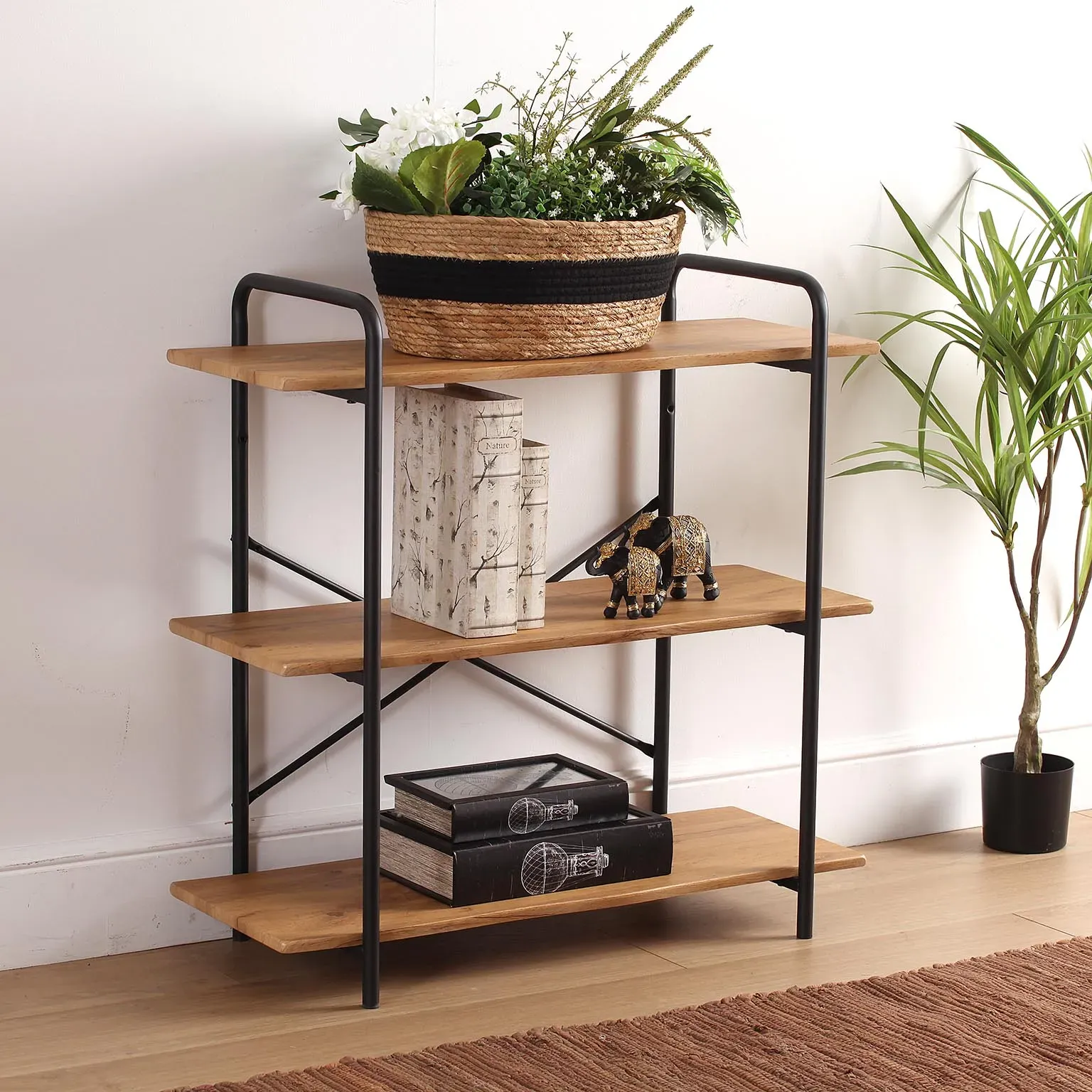 Illustration numéro 2 du produit Etagère avec 3 étagères en aggloméré marron