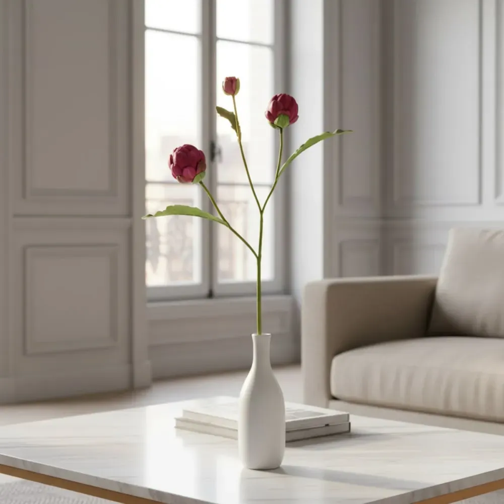 Illustration numéro 2 du produit Tige d'artichaut fermée avec bourgeon artificielle rose H79