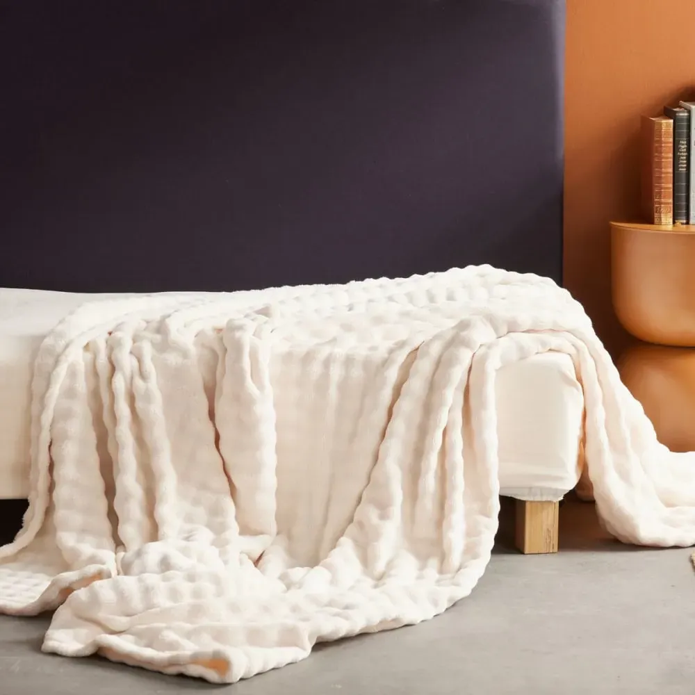 Illustration numéro 2 du produit Plaid damier uni  130x180cm