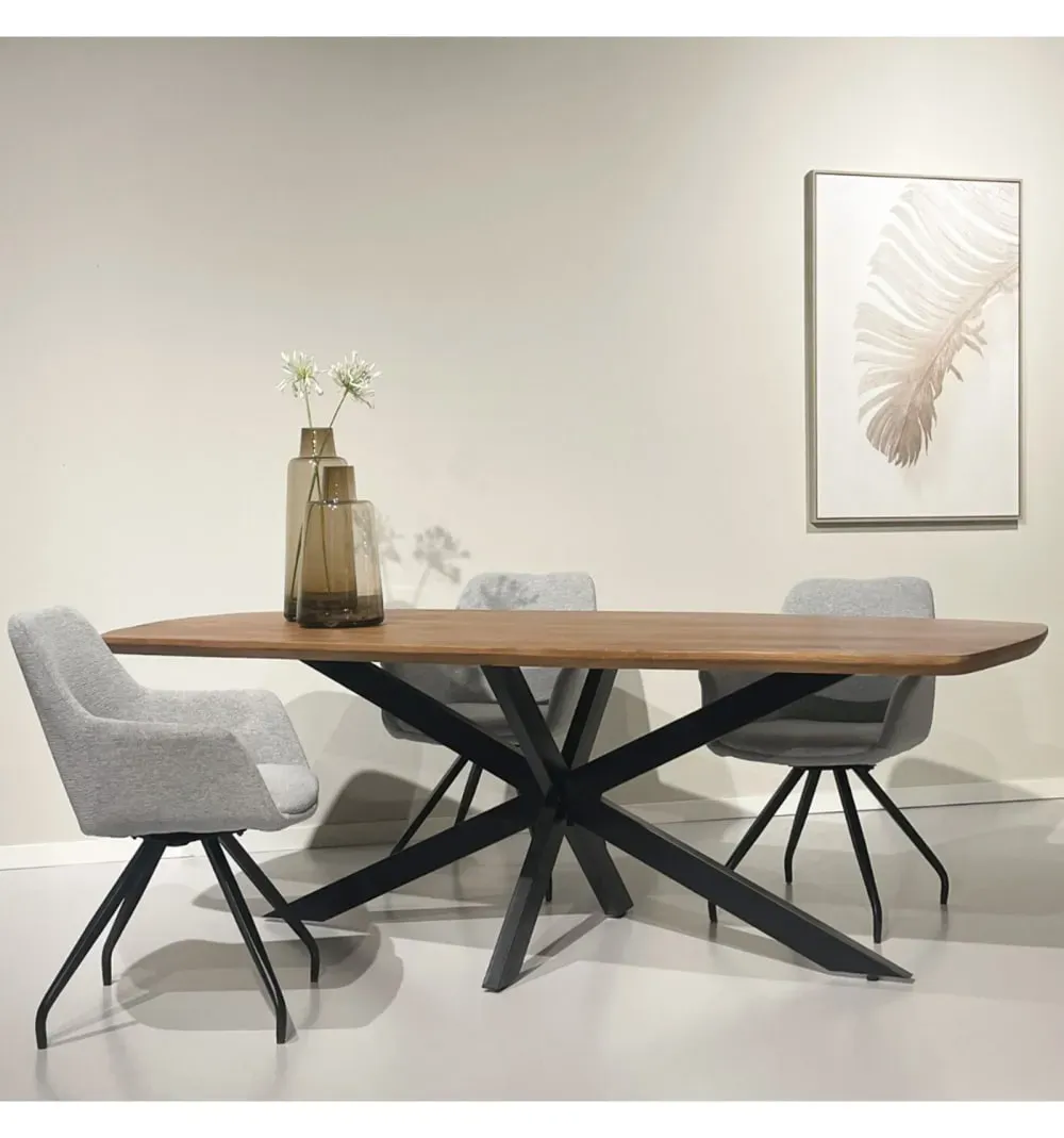 Illustration numéro 2 du produit Table à manger Ovale 8/10 personnes, L.230 cm, Manguier massif