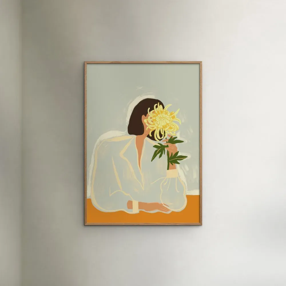 Illustration numéro 2 du produit Affiche ''The Crysanthemum'' Cadre en Chêne - 30x40 cm