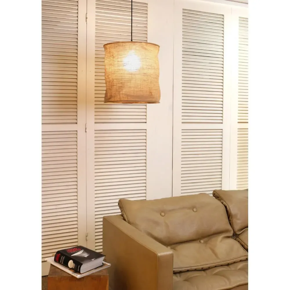 Illustration numéro 2 du produit Suspension toile de jute naturelle non électrifiée D.40cm
