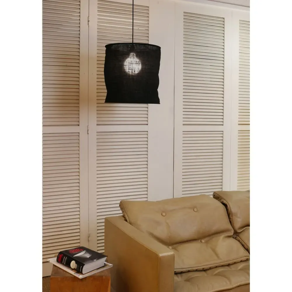 Illustration numéro 2 du produit Suspension toile de jute noire non électrifiée  D.40cm