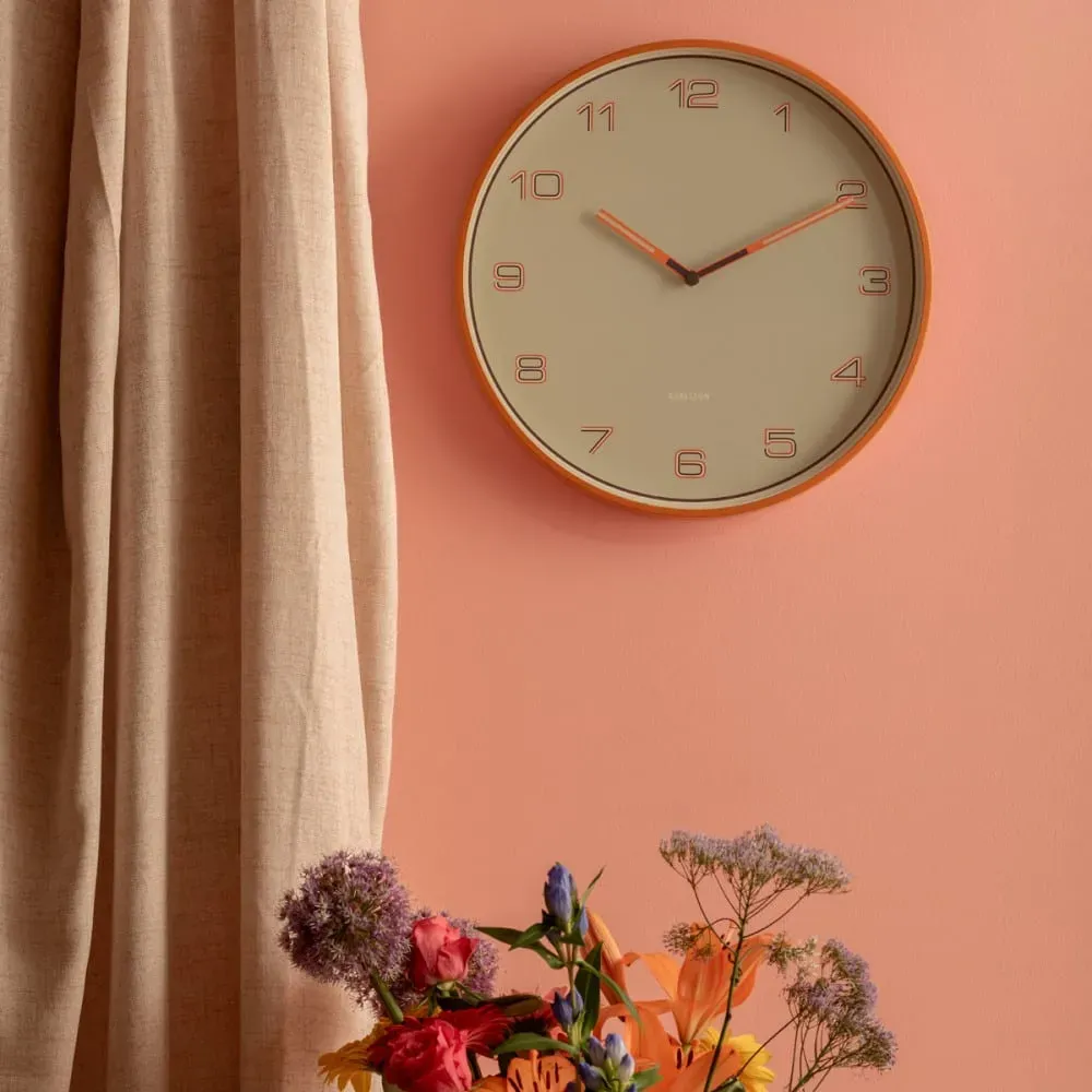 Illustration numéro 2 du produit Horloge murale fer orange Ø40cm