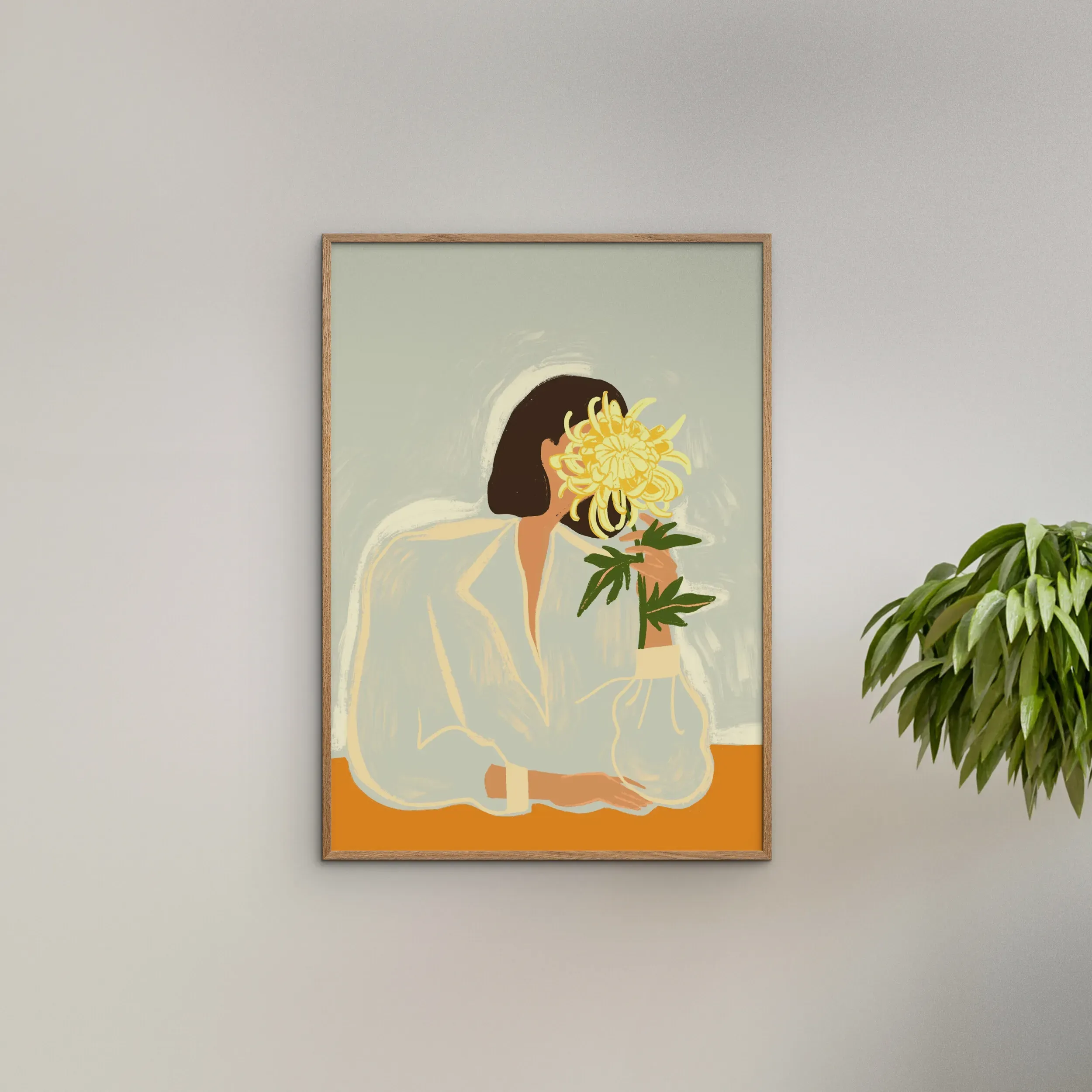 Illustration numéro 2 du produit Affiche ''The Crysanthemum'' Cadre en Chêne - 70x100 cm