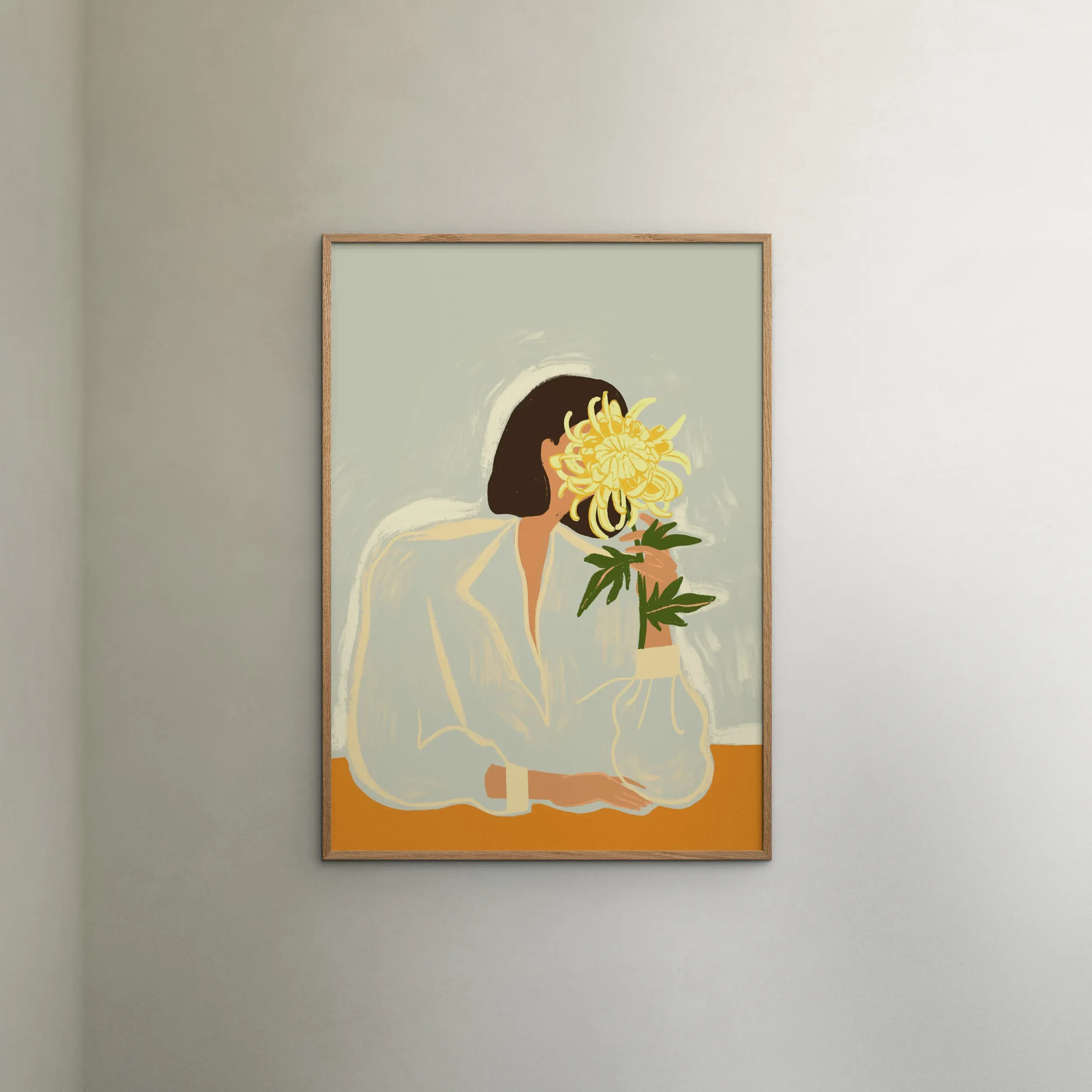 Illustration numéro 2 du produit Affiche ''The Crysanthemum'' Cadre en Chêne - 50x70 cm