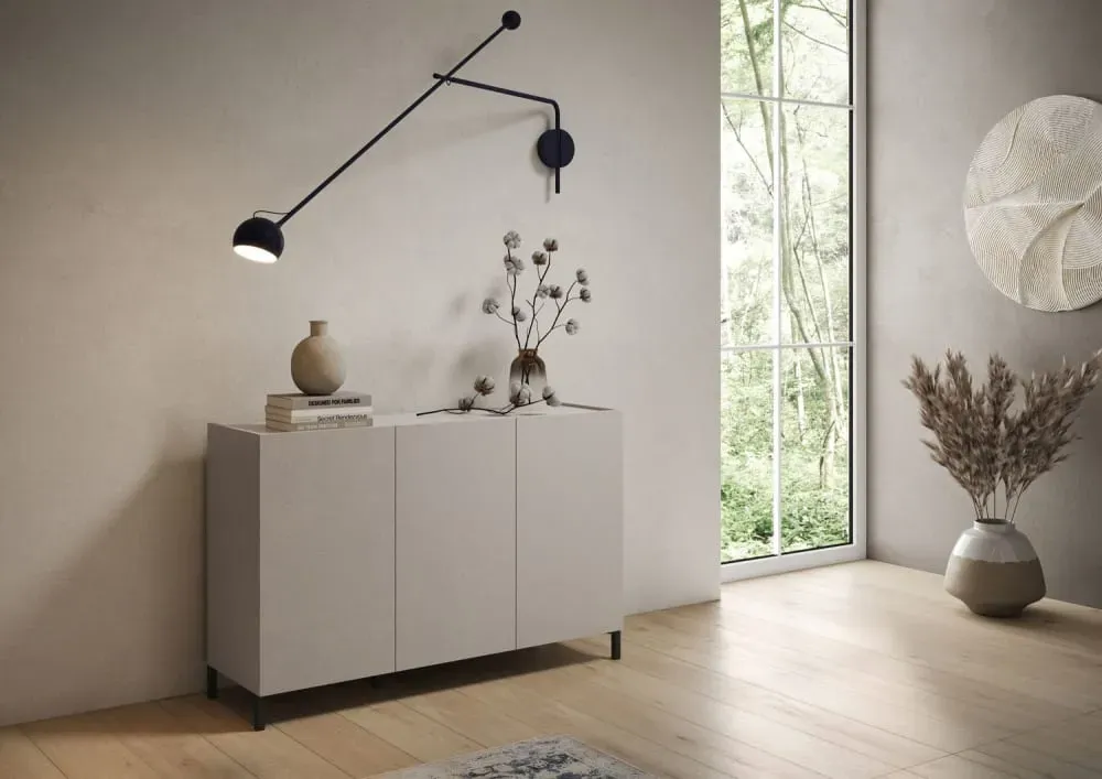 Illustration numéro 2 du produit Buffet bas 3 portes 130x40x84 cm effet bois cachemire