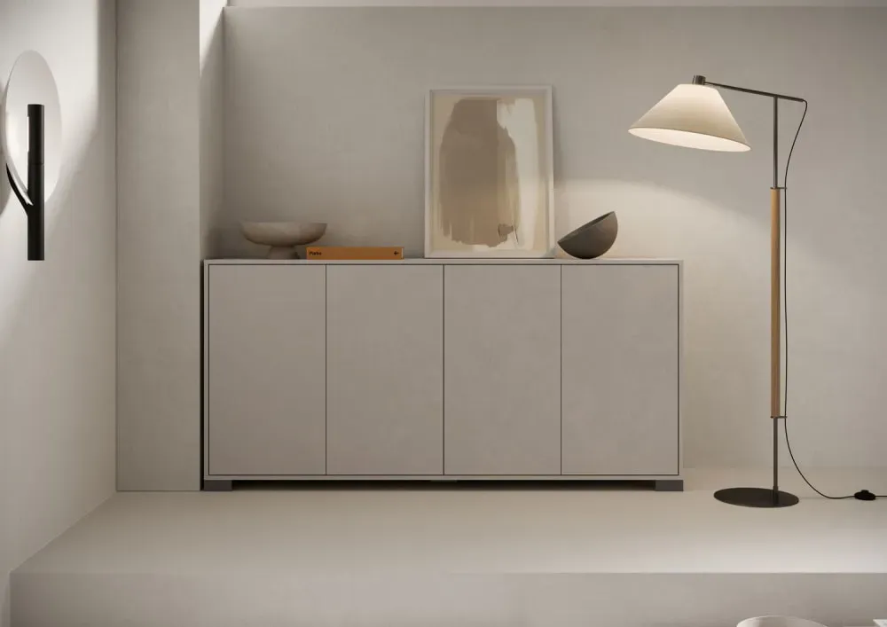 Illustration numéro 2 du produit Buffet bas 4 portes 172x40x83 cm effet bois cachemire