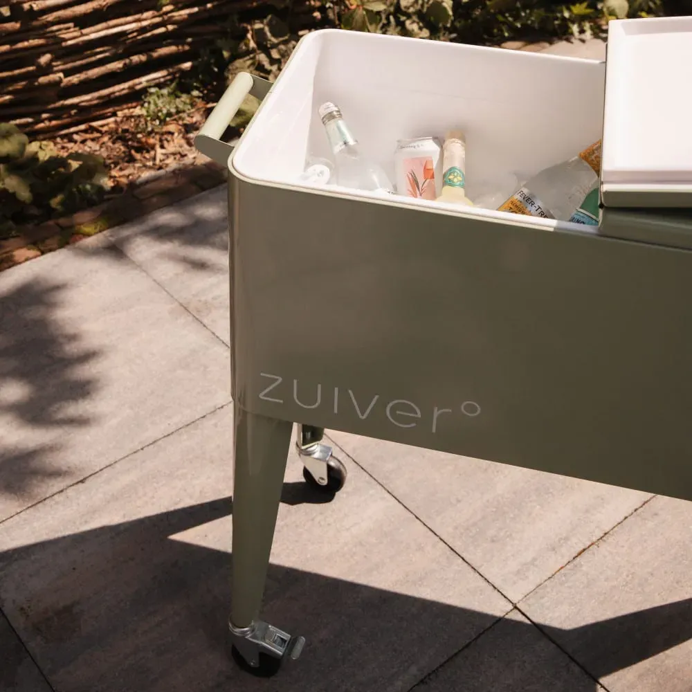 Illustration numéro 2 du produit Glacière à roulettes métal - Vert