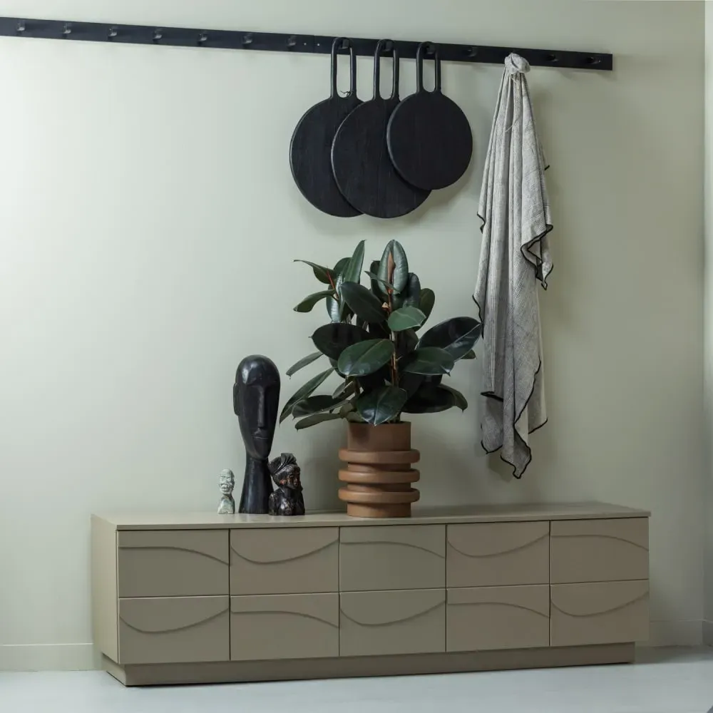 Illustration numéro 2 du produit Meuble tv 5 portes en bios de pin gris