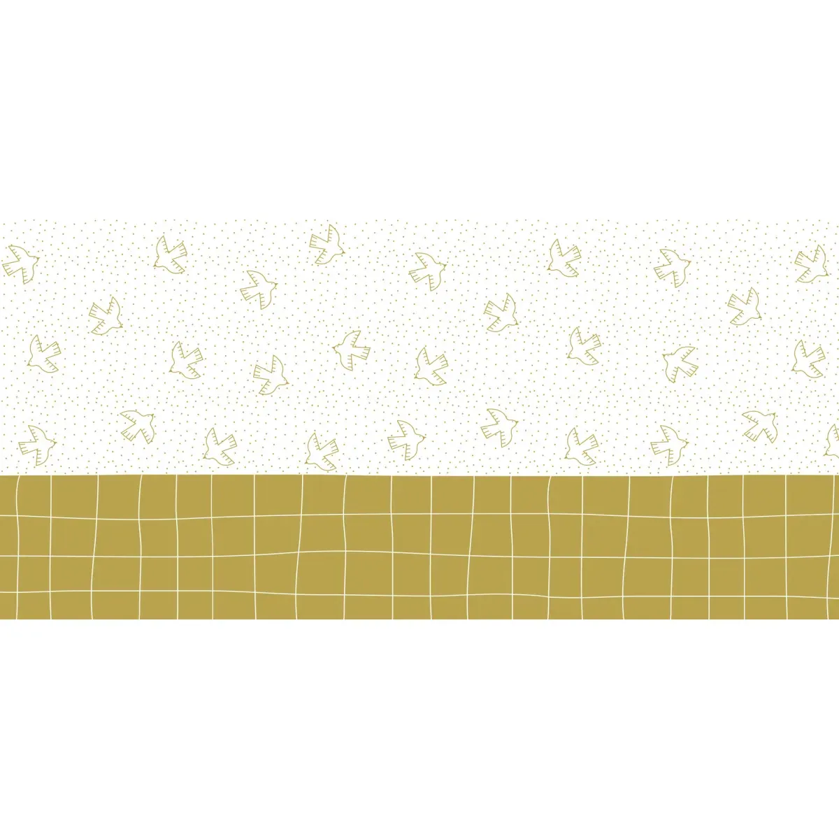 Illustration numéro 2 du produit Papier peint panoramique enfant oiseaux jaune 525x250cm