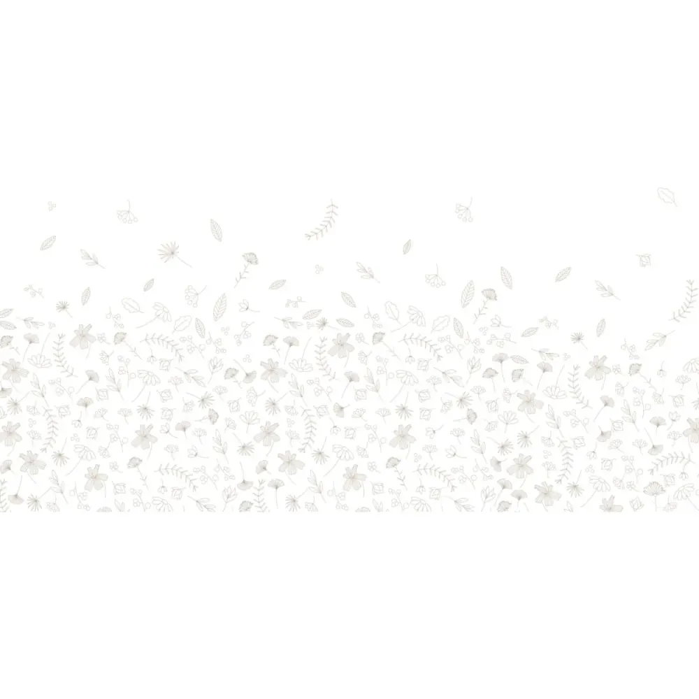 Illustration numéro 2 du produit Papier peint panoramique enfant danse des feuilles gris clair 525x250c