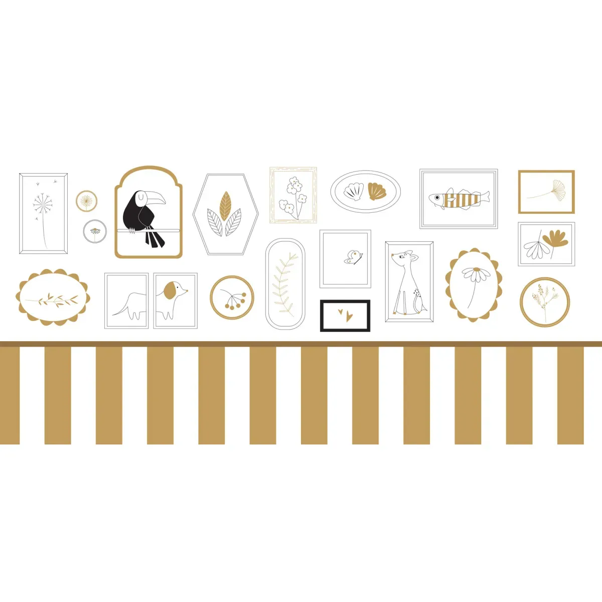 Illustration numéro 2 du produit Papier peint panoramique enfant petits explorateurs jaune 450x250cm