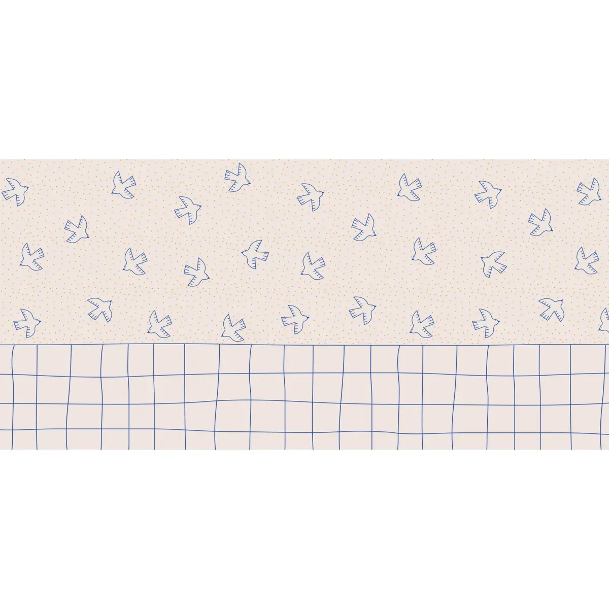 Illustration numéro 2 du produit Papier peint panoramique enfant oiseaux beige 375x250cm