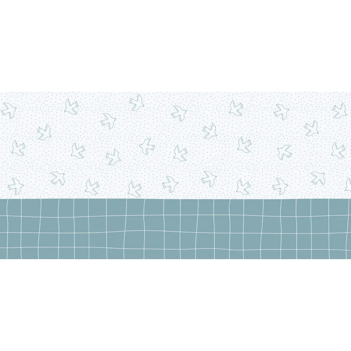 Illustration numéro 2 du produit Papier peint panoramique enfant oiseaux bleu ciel 150x250cm