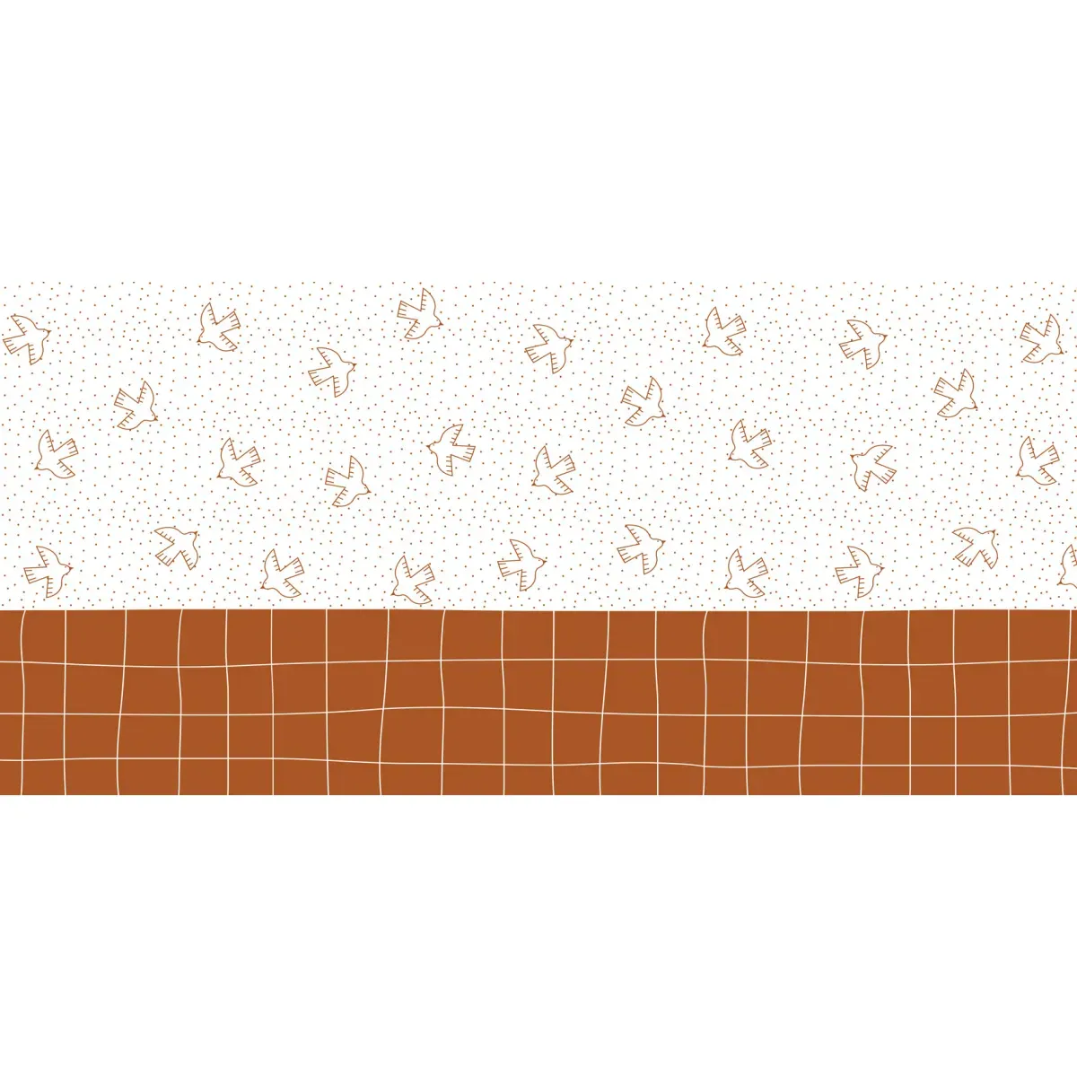 Illustration numéro 2 du produit Papier peint panoramique enfant oiseaux brun 450x250cm