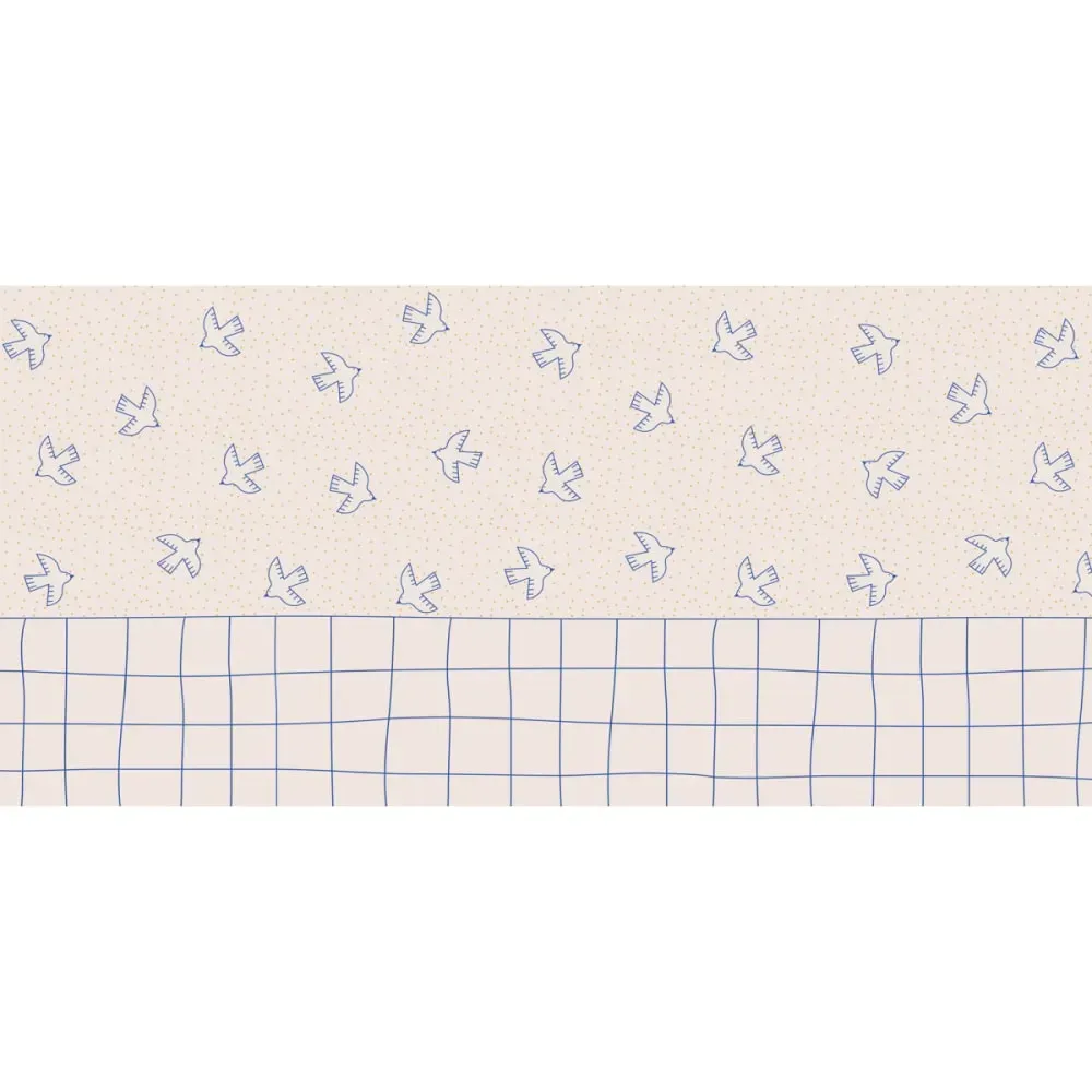 Illustration numéro 2 du produit Papier peint panoramique enfant oiseaux beige 150x250cm